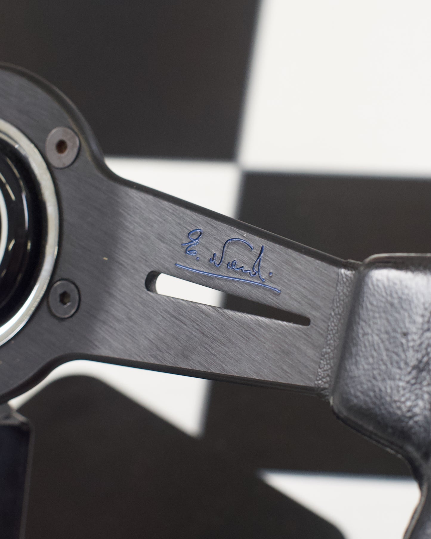 Nardi Classic 360mm with Blue Stitching and Logo