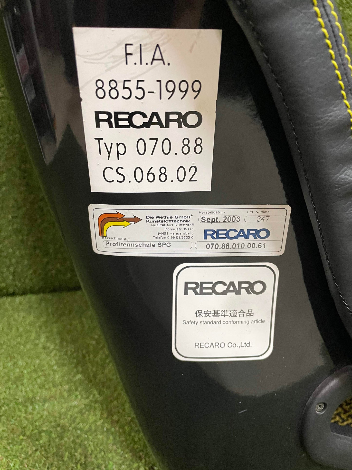 Recaro SP-GT2 wildcat in yellow